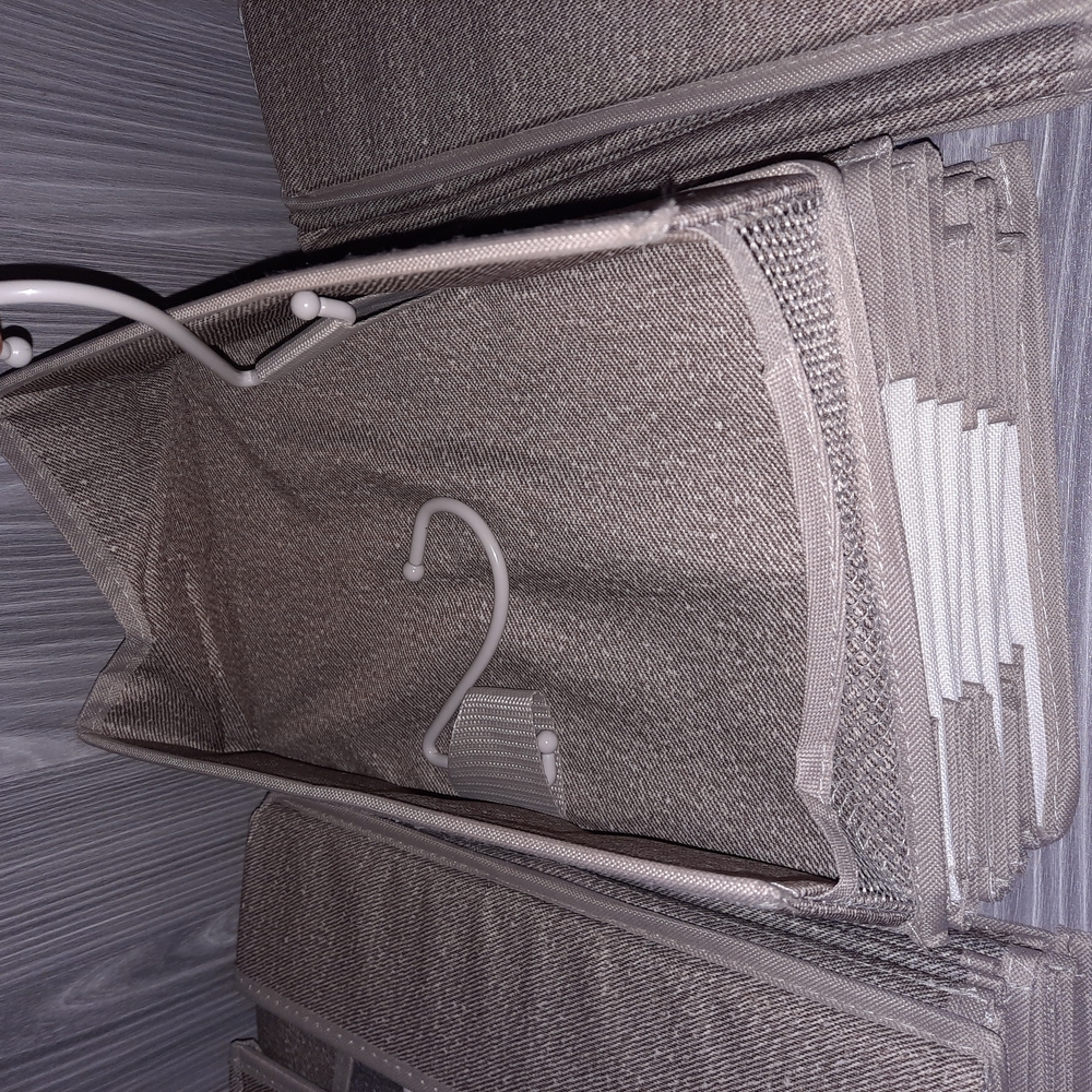 Tan Hanging Closet Organizer